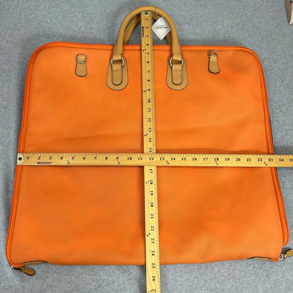 Mulholland Garment Bag Blue Orange Leather Trim‎ Travel Suit Carrier Unisex OS